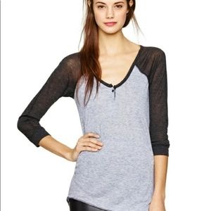 Wilfred Free Grey 3/4 Sleeve Baseball Tee